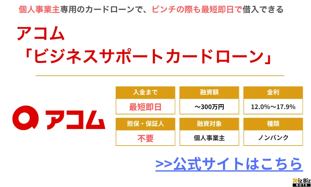 アコムビジネスサポートカードローン